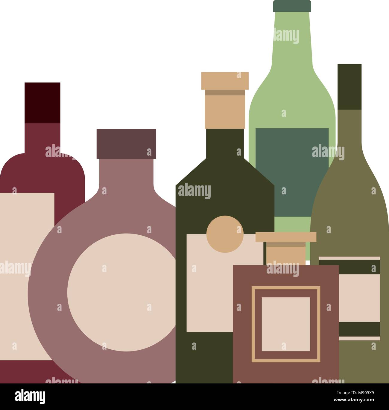 collection bottles liquor beverage drink Stock Vector Image & Art Alamy
