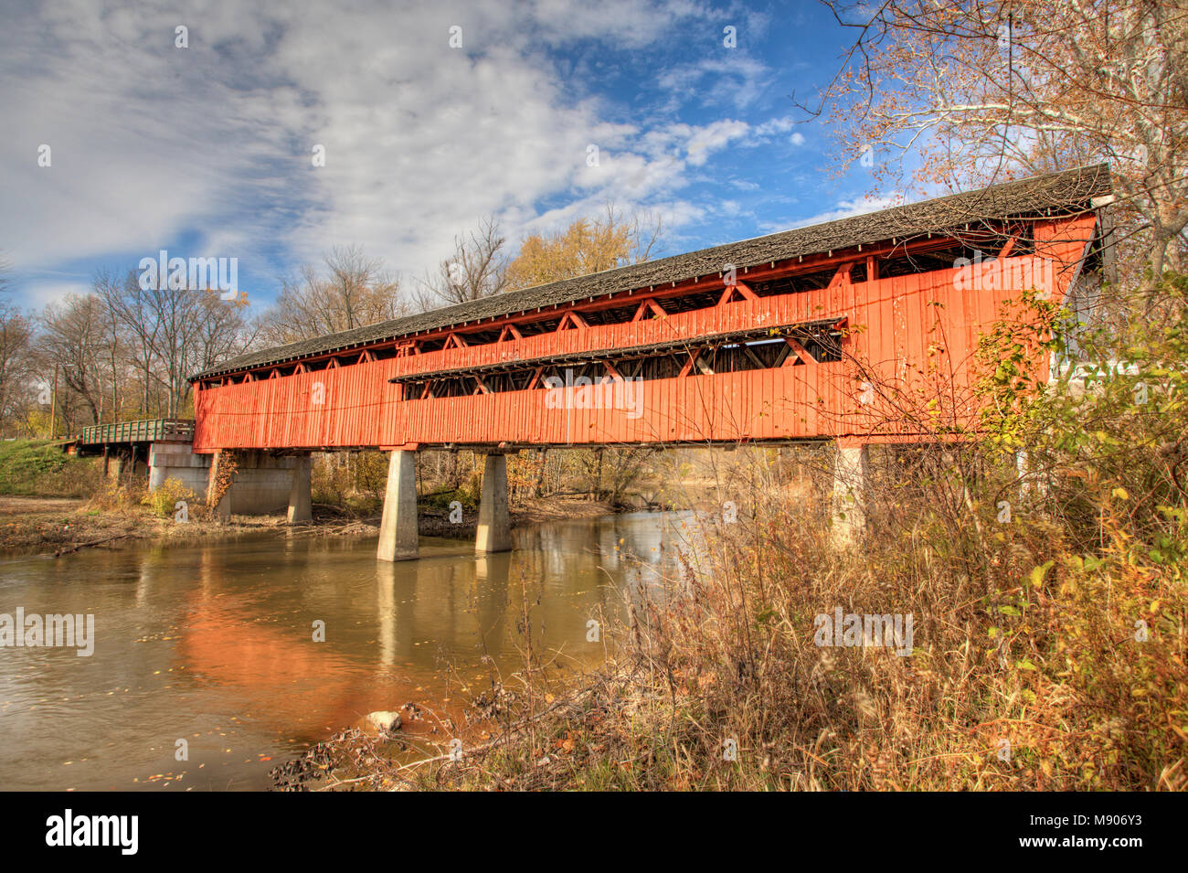 The Spencerville Covered Bridge in Indiana Stock Photo Alamy