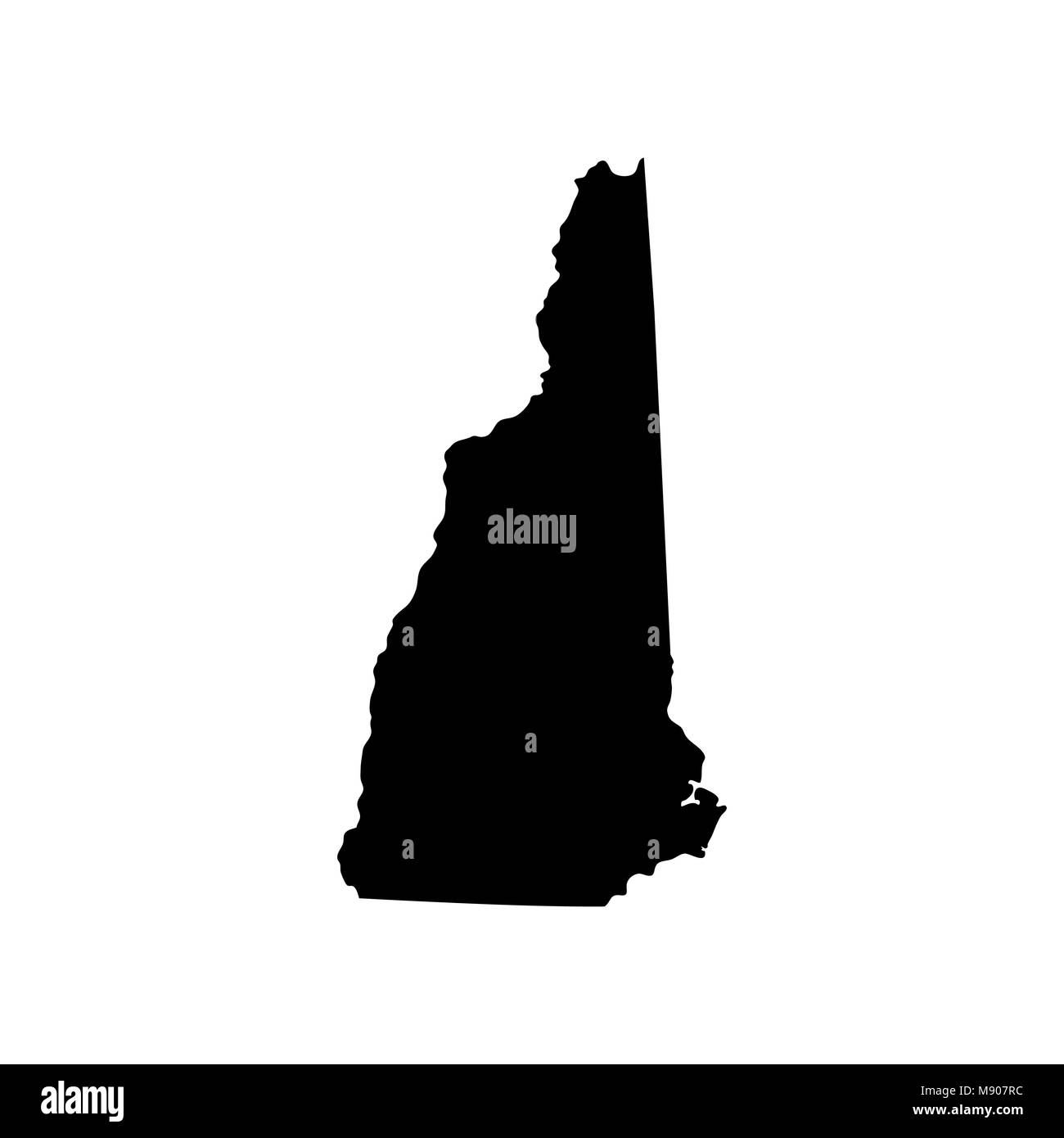 map of the U.S. state of New Hampshire Stock Vector