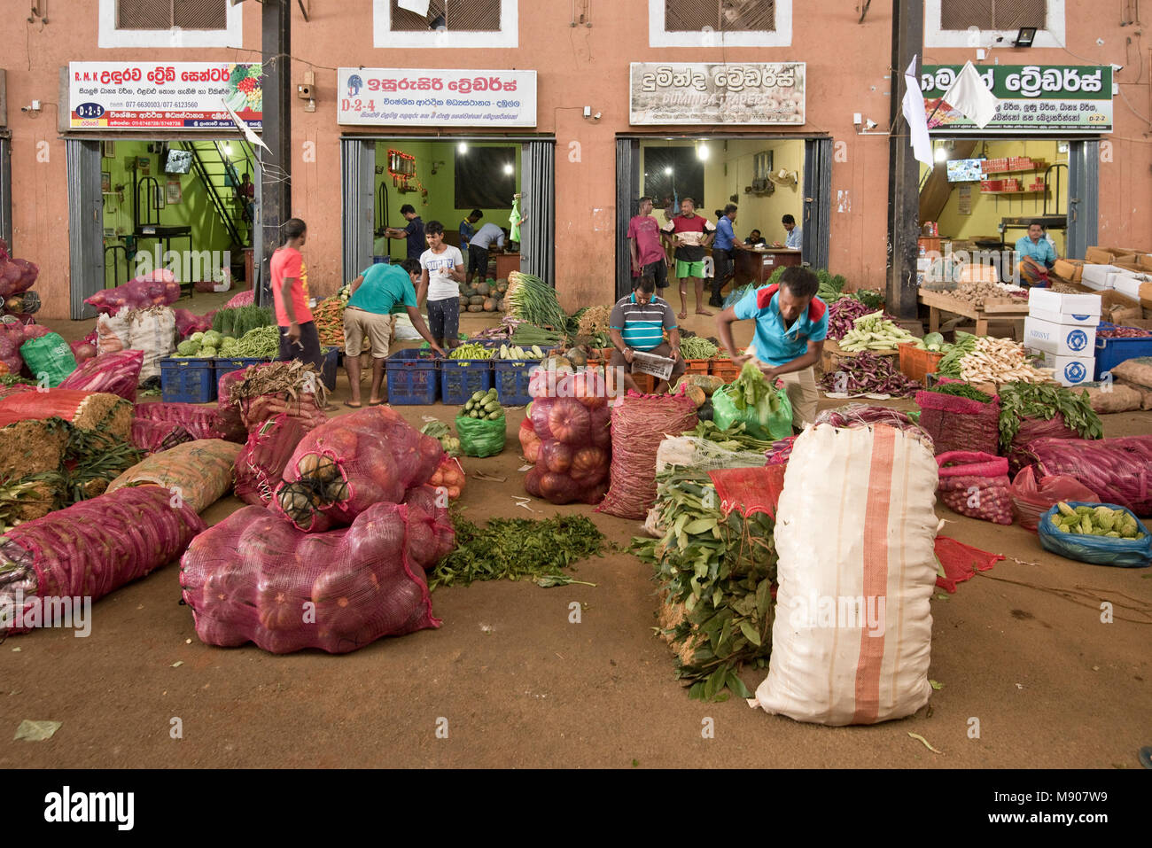 A view inside the largest fruit and vegetable wholesale market in Sri