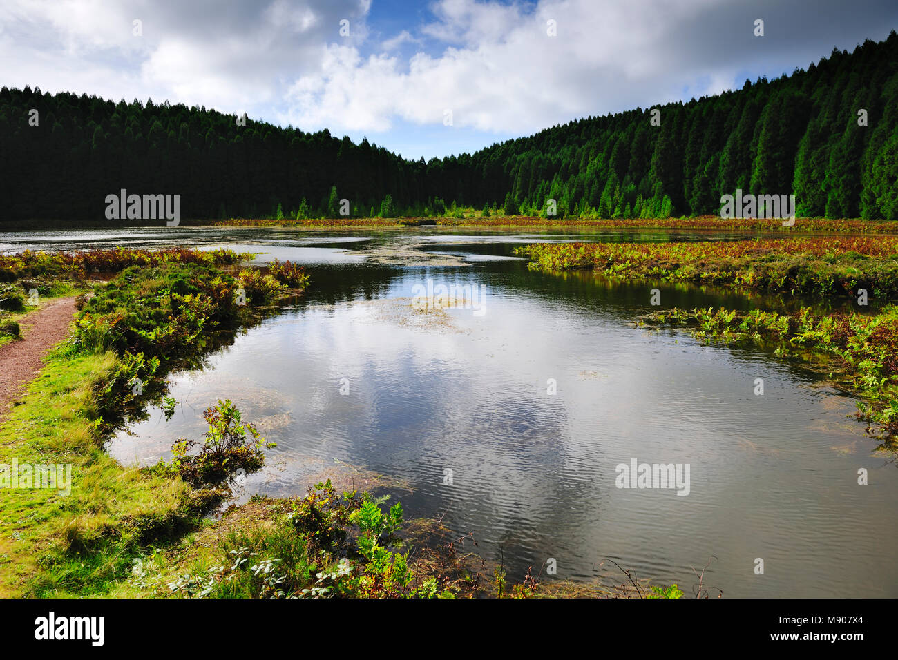 Lagoa do Canário volcanic lake. A big crater in São Miguel. Azores islands, Portugal Stock Photo