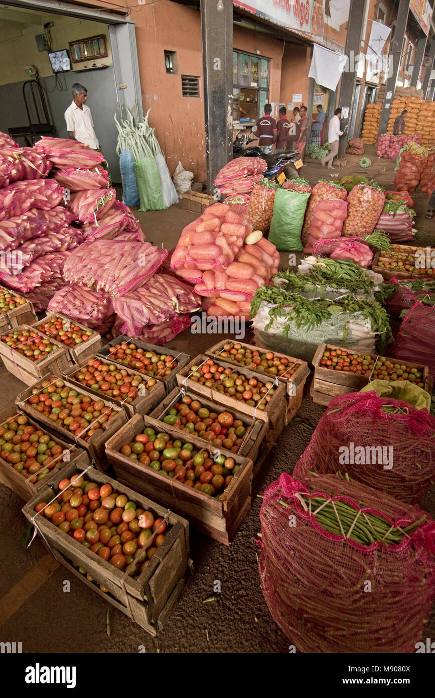 A view inside the largest fruit and vegetable wholesale market in Sri