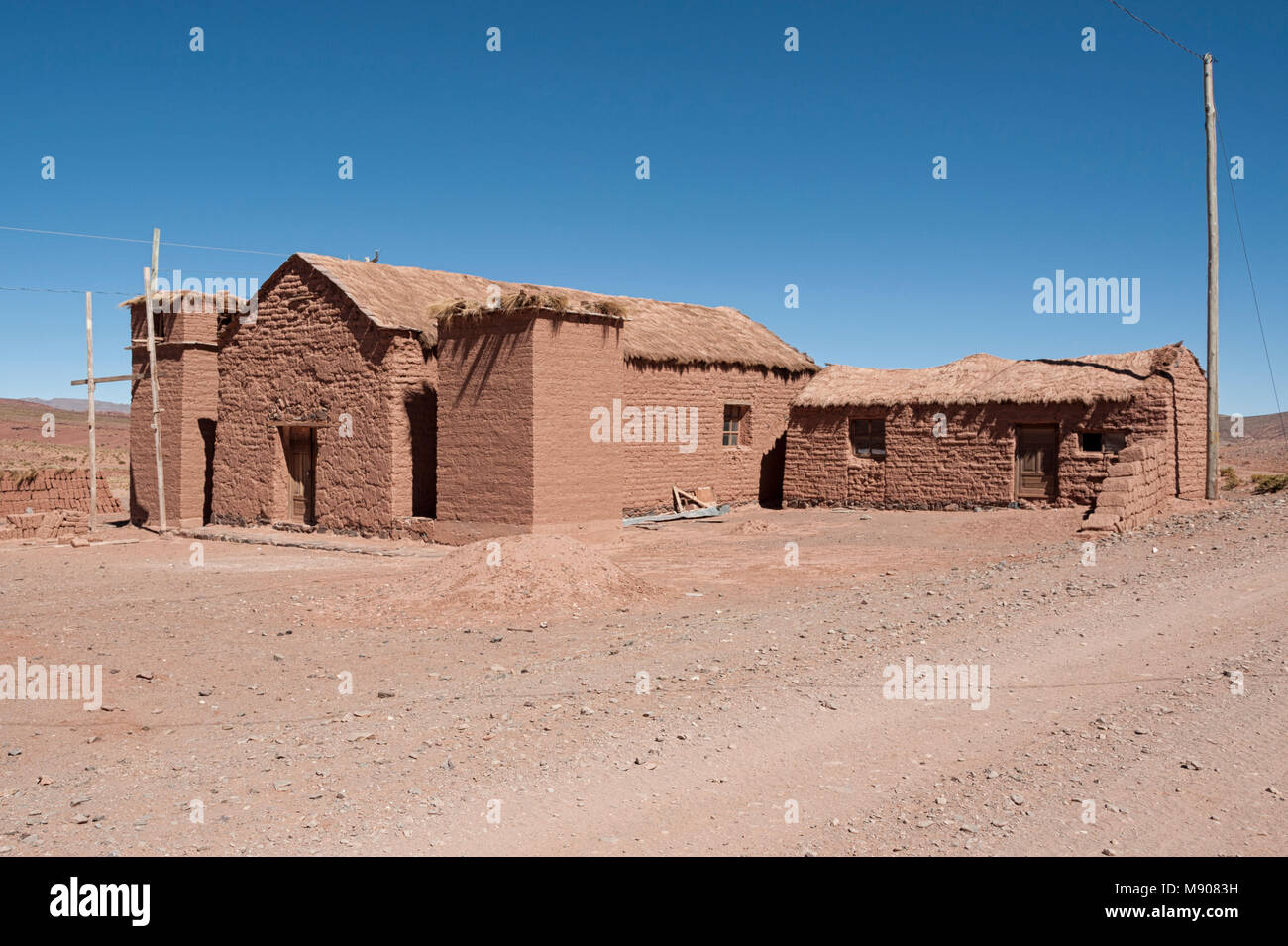 Adobe house in Cerrillos village on Bolivian Altiplano near Eduardo ...