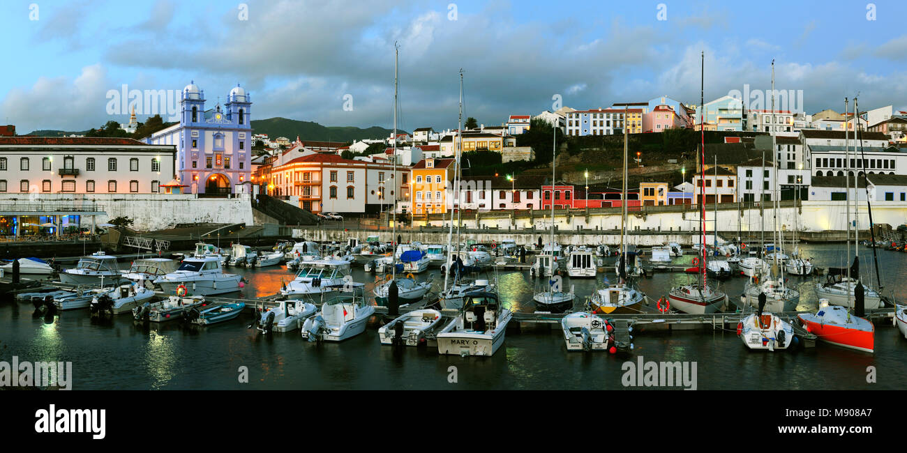 Marina of Angra do Heroísmo. Terceira, Azores islands. Portugal Stock Photo