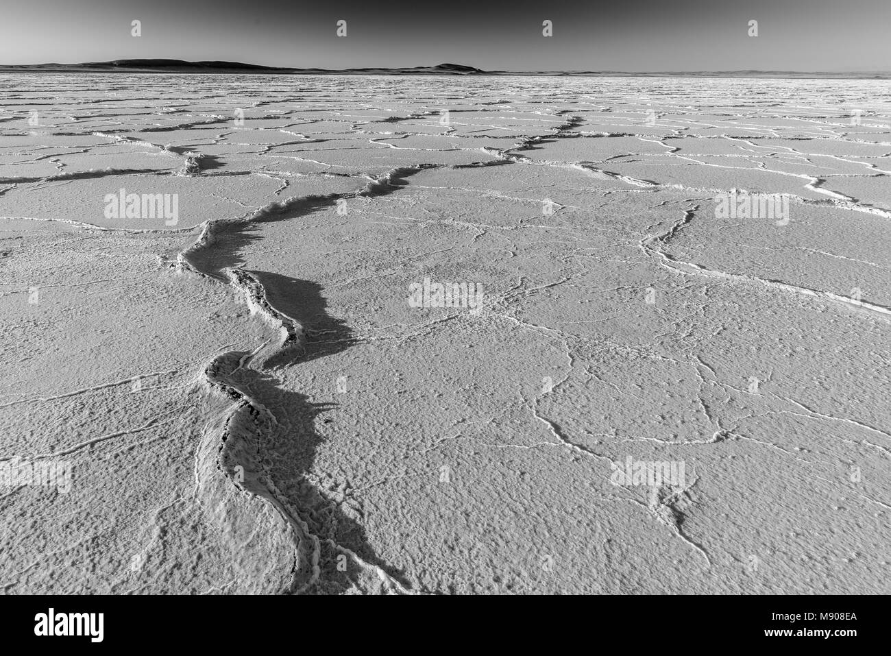 A salt pan on Namibia's Skeleton Coast Stock Photo