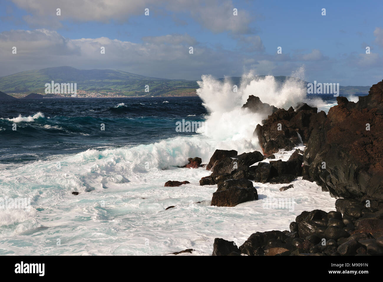 Storm in Pico. Azores islands, Portugal Stock Photo