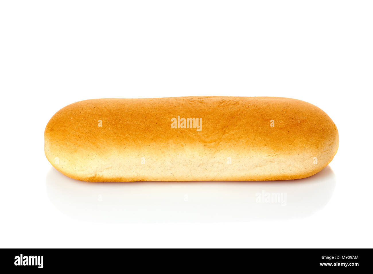 Fresh hot dog bun on white Stock Photo
