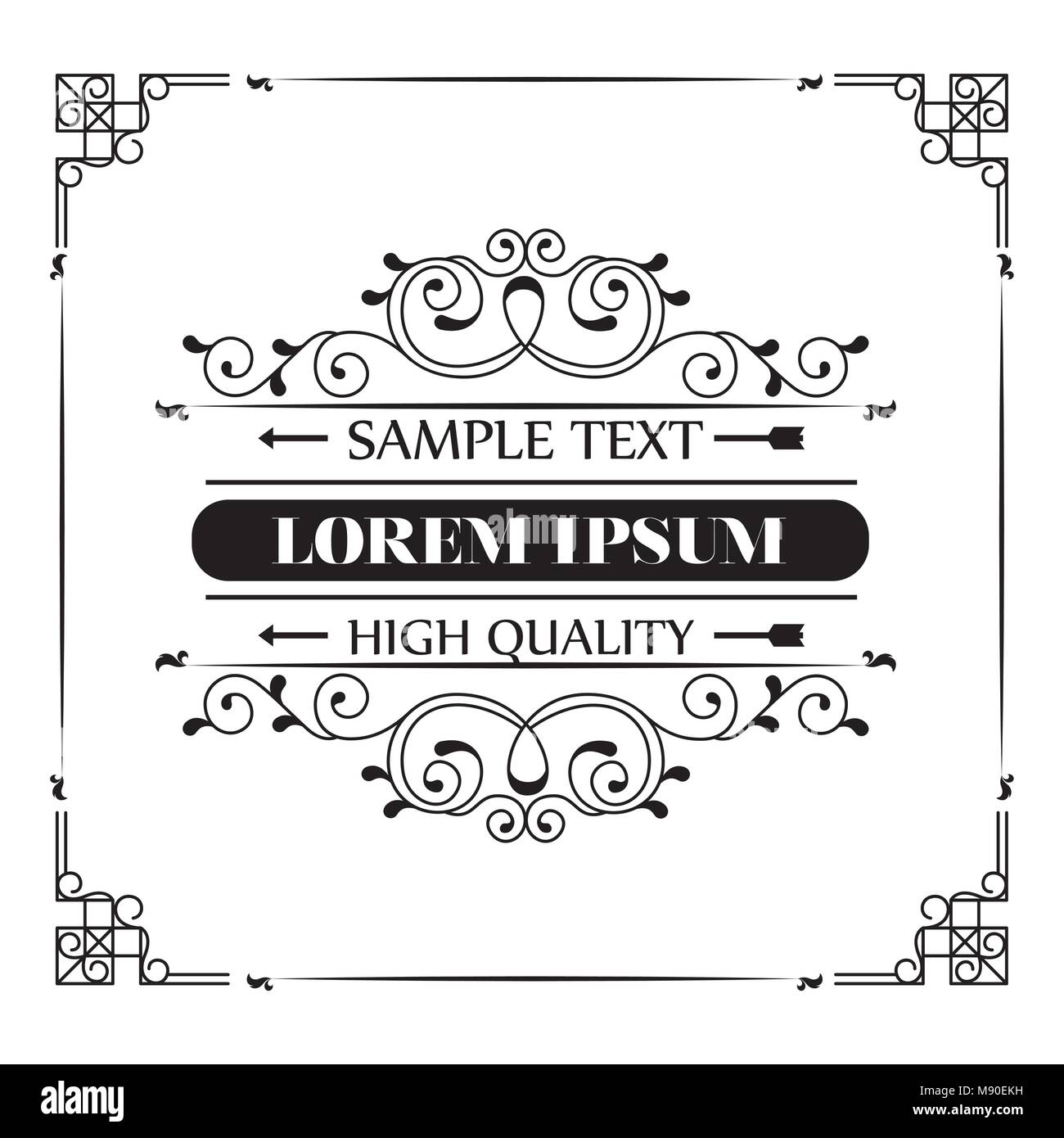 elegant quality frame design, vector illustration eps10 graphic Stock