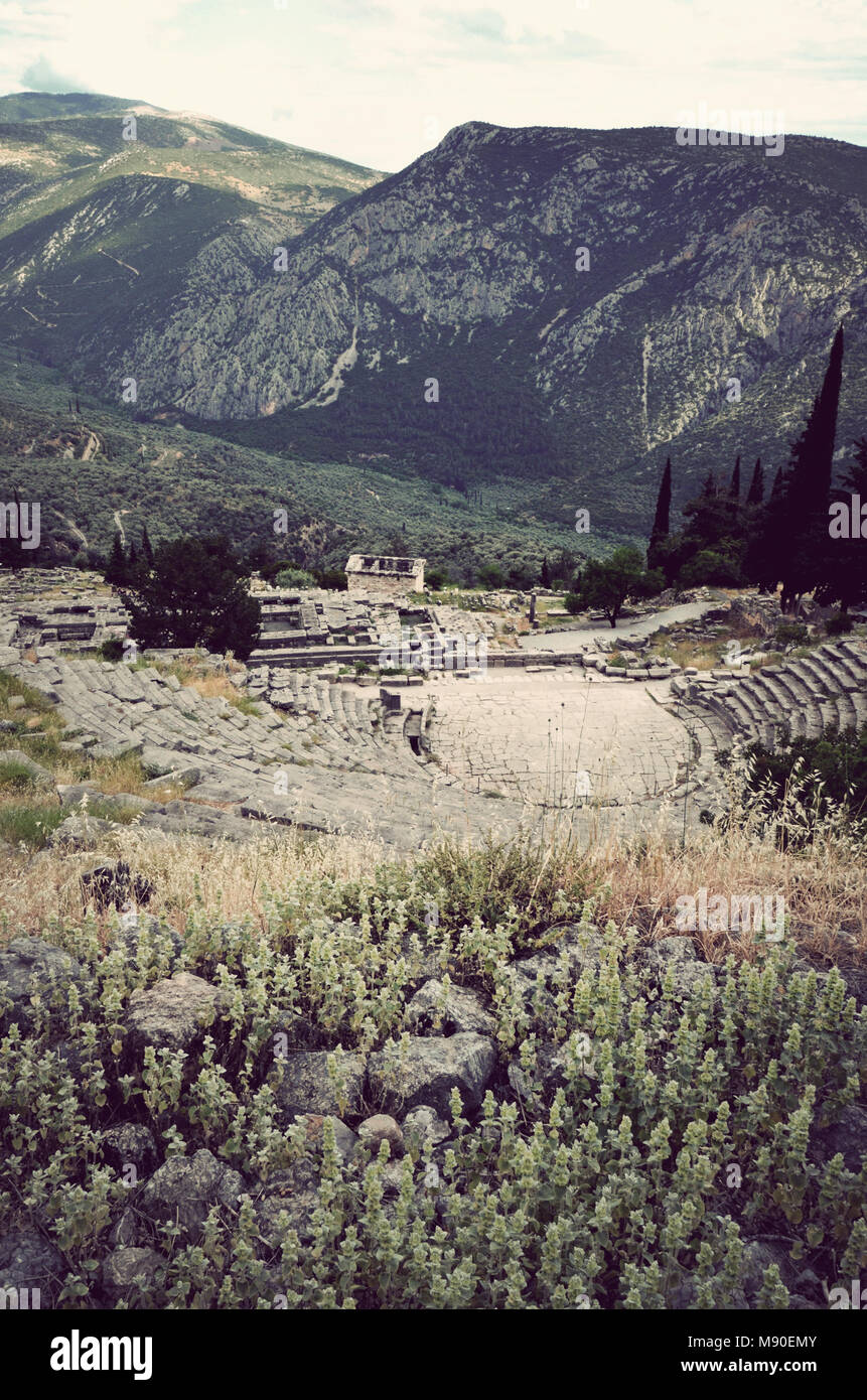 Delphi Oracle Greece Unesco World Heritage Stock Photo Alamy