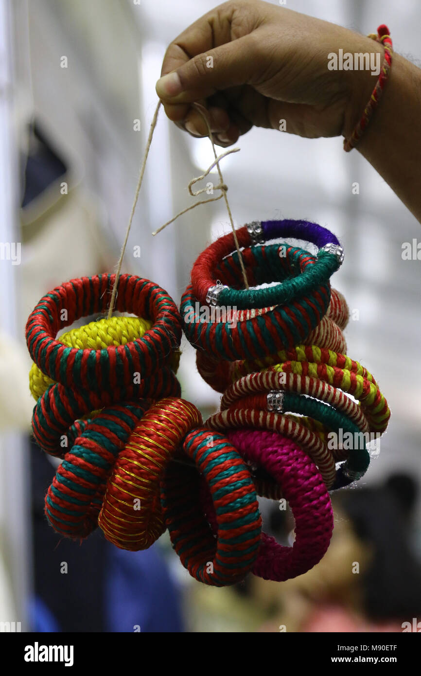 Dhaka 2018. Handicraft jute products displayed in dhaka. Stock Photo