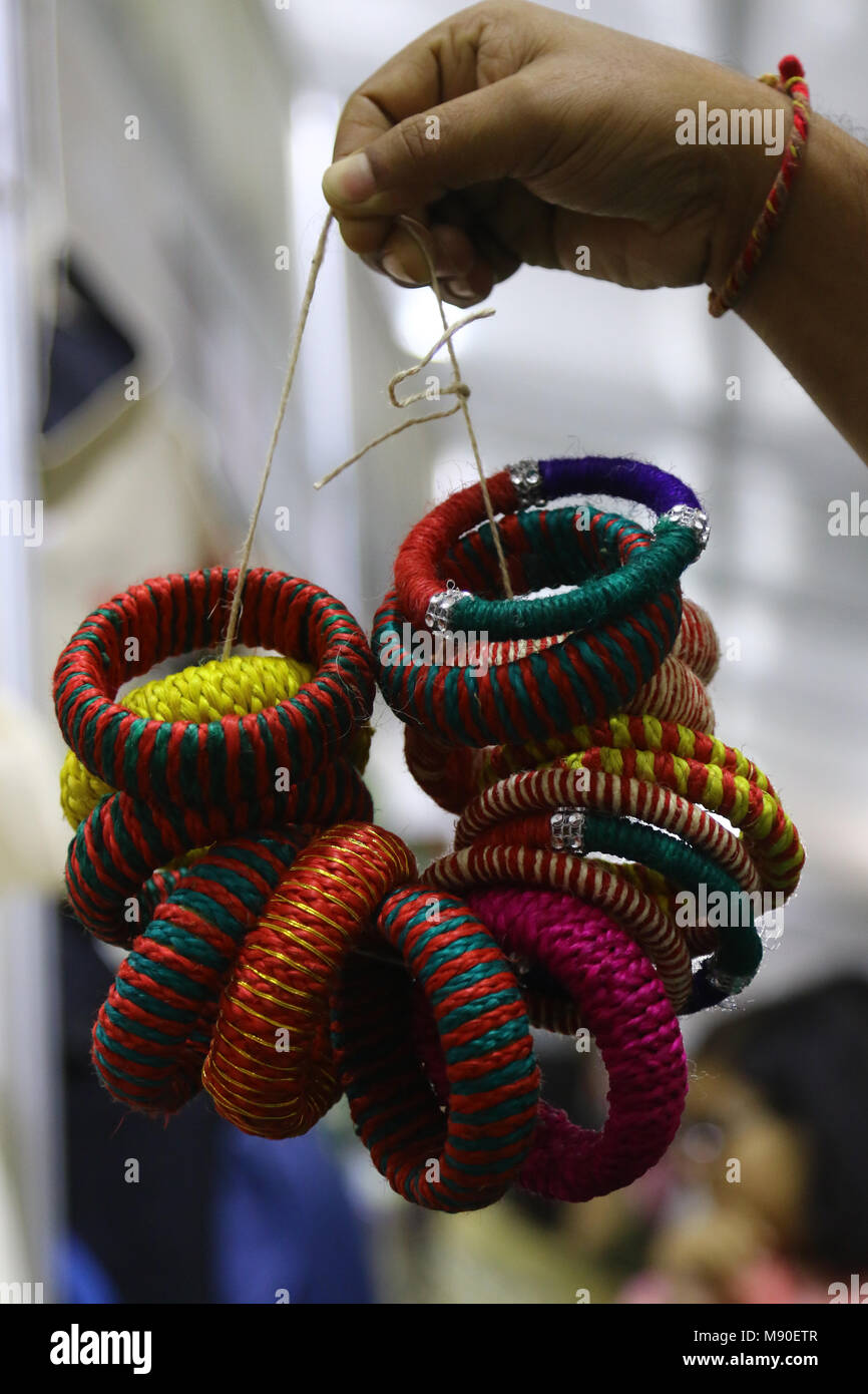 Dhaka 2018. Handicraft jute products displayed in dhaka. Stock Photo