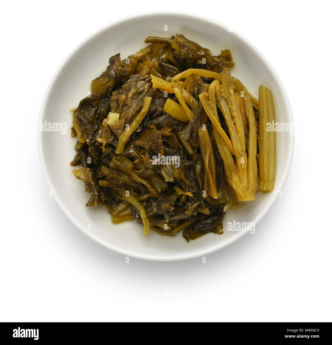 canned chinese pickled cabbage, preserved snow vegetable, chinese food Stock Photo