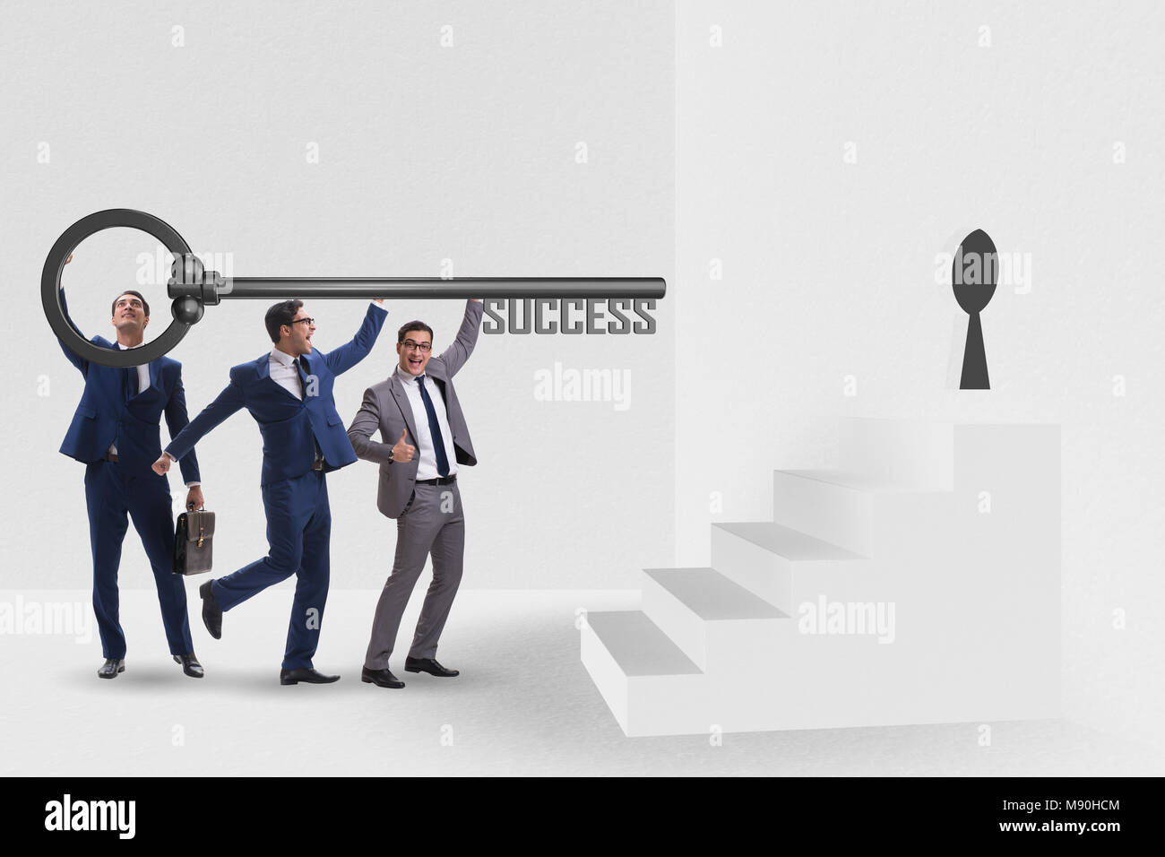 Businessmen in business success concept with key Stock Photo - Alamy