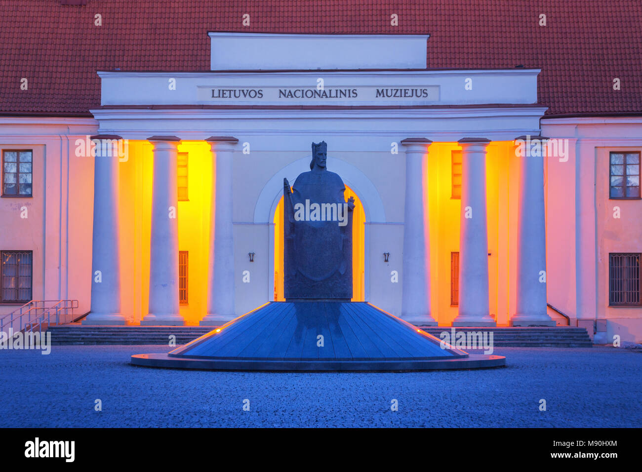 National Museum of Vilnius at Dusk Stock Photo Alamy