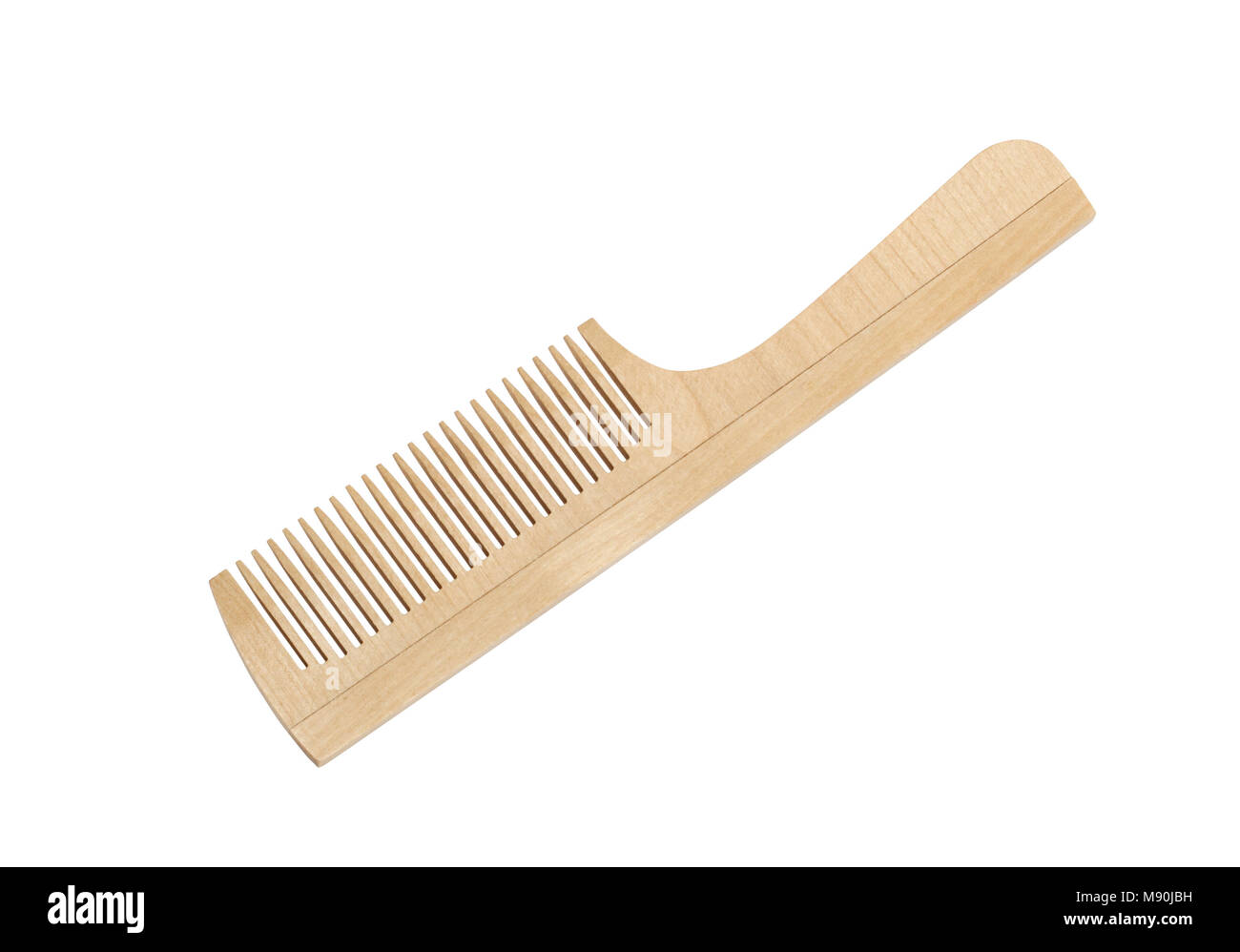 Wooden comb isolated on white background with clipping path Stock Photo
