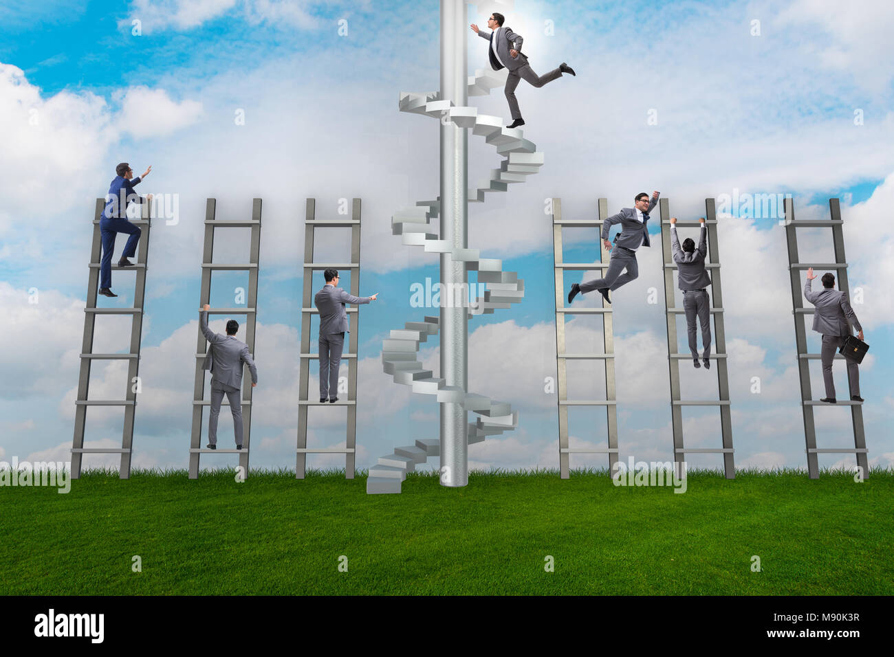 Competition concept with businessman beating competitors Stock Photo ...
