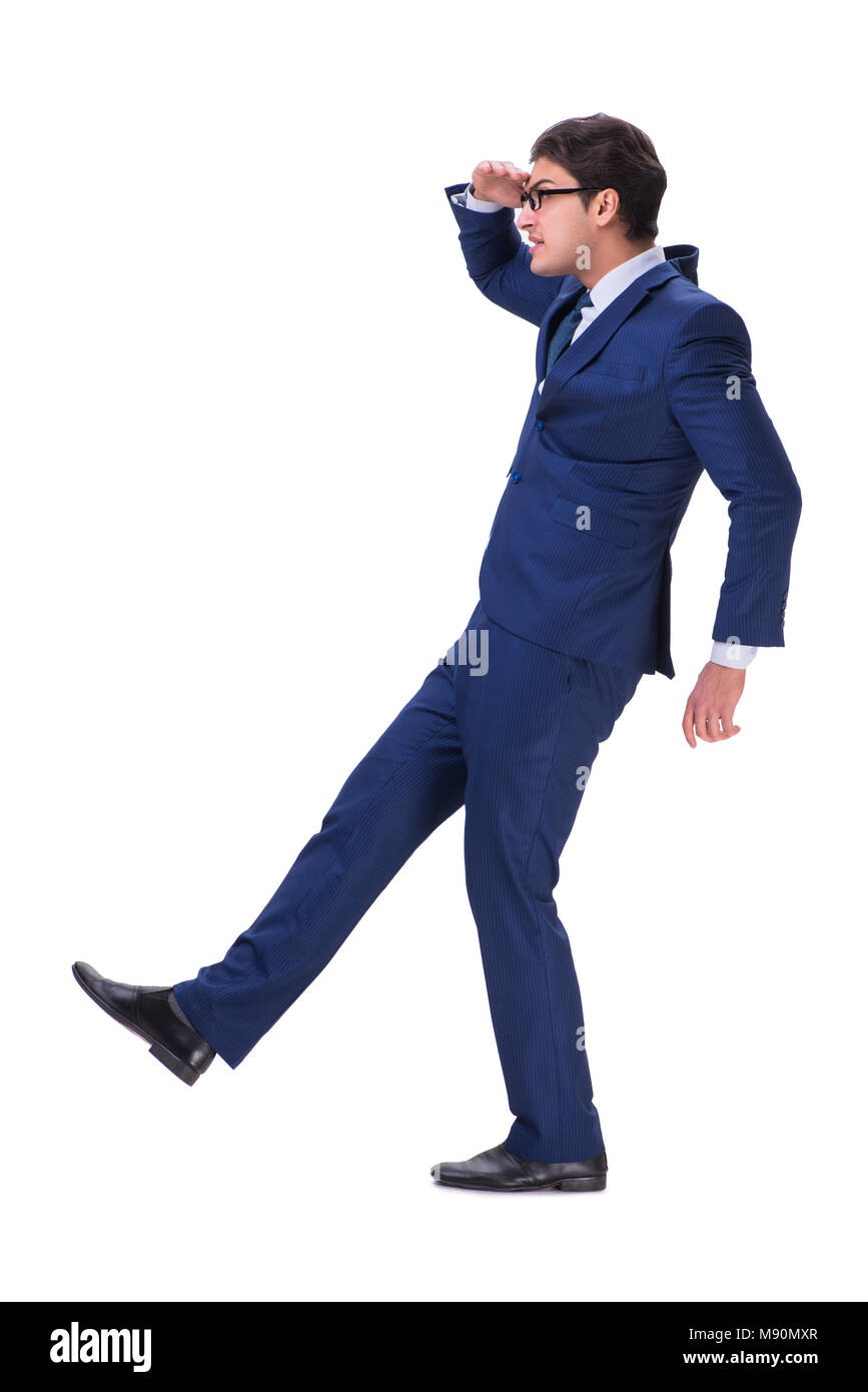 Businessman isolated on the white background Stock Photo - Alamy