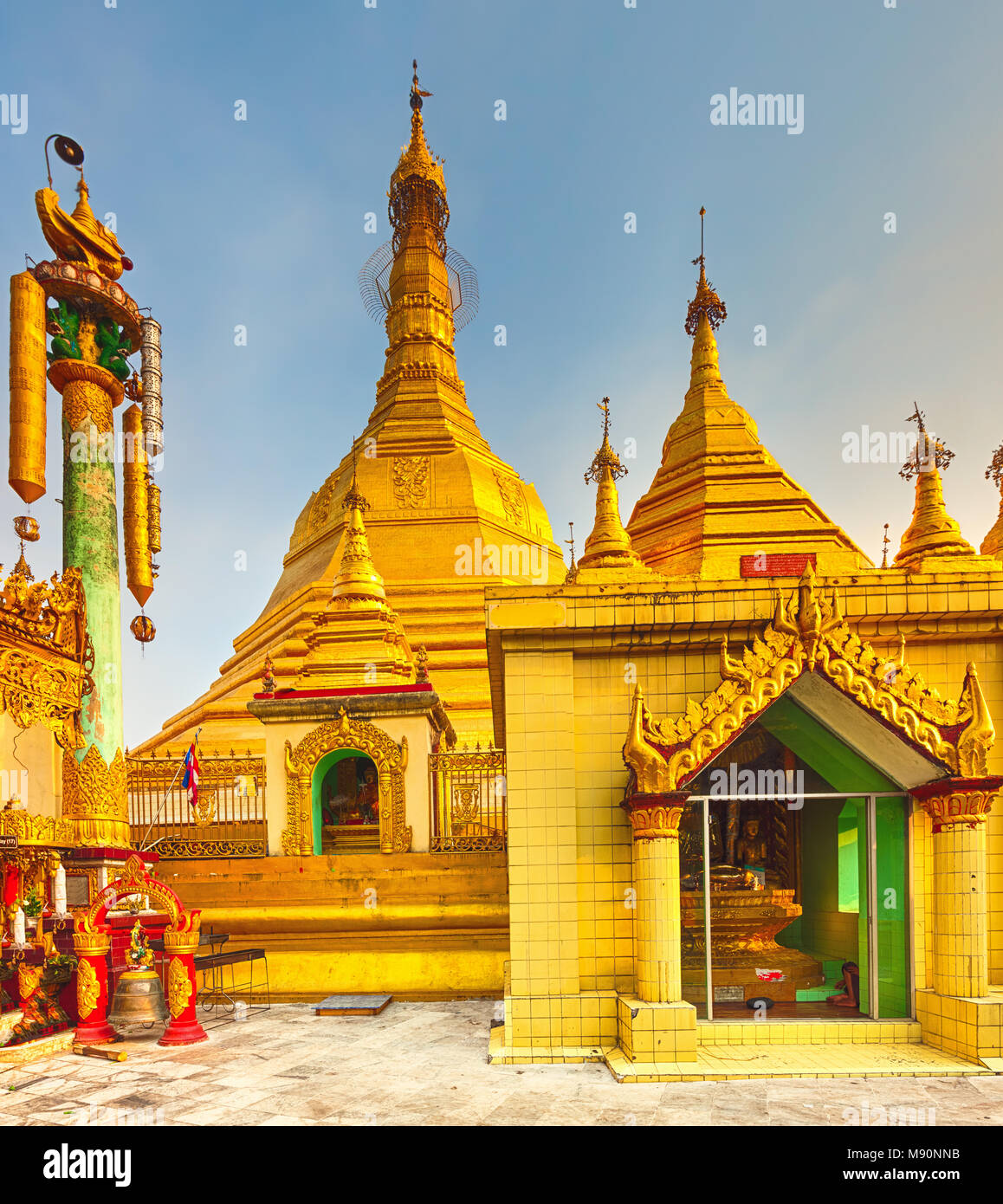 Sule Pagoda Pagoda in Yangon. Myanmar. Stock Photo