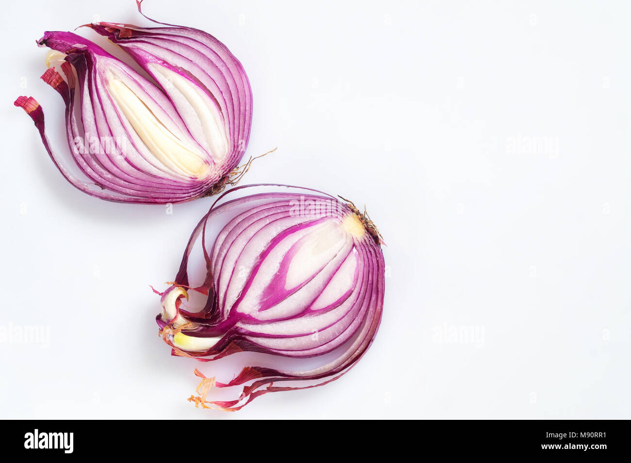 Red onion cut in half. Food background Stock Photo - Alamy