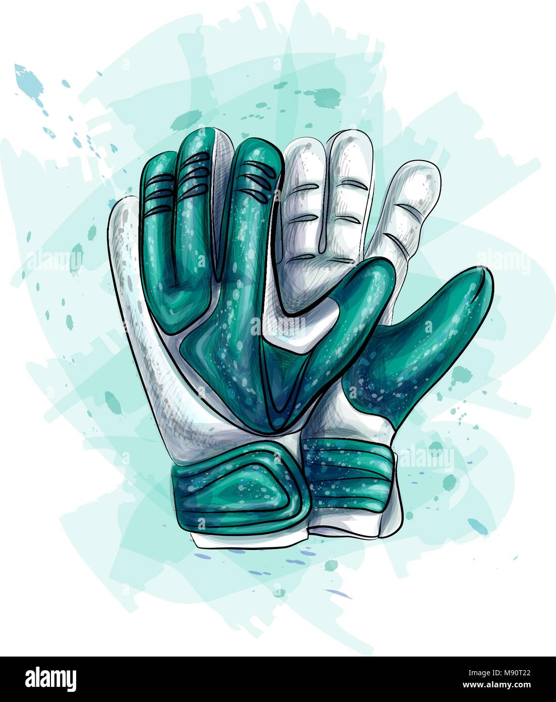 Goalkeeper gloves. Football gloves vector on white background Stock