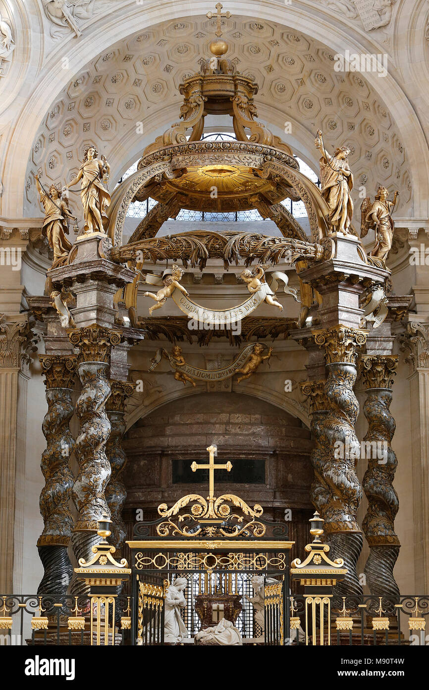Notre-Dame du Val-de-Grace catholic church, Paris, France. Canopy. Stock Photo