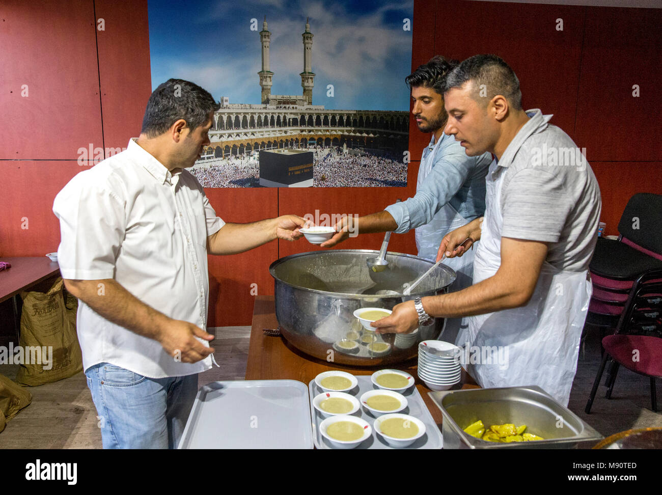 Ramadan iftar (dinner) in Bagnolet, France. Stock Photo