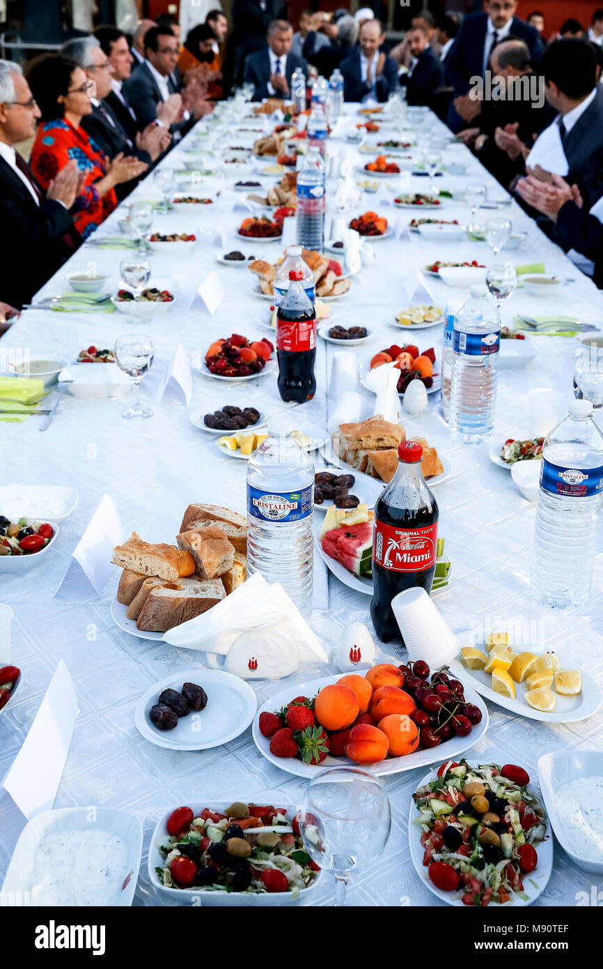 Ramadan iftar (dinner) in Bagnolet, France. Stock Photo