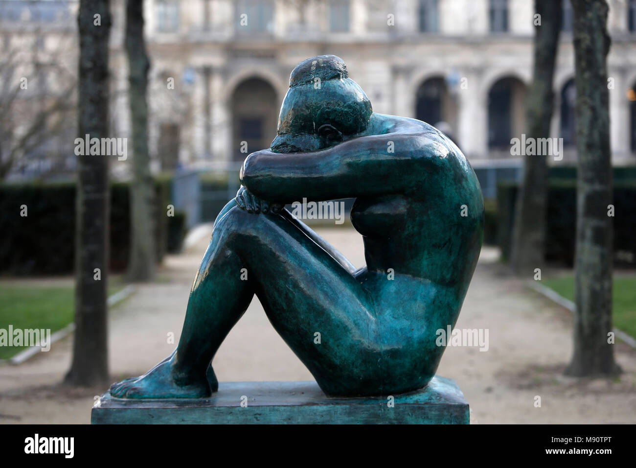 Jardin des tuileries. Aristide Maillol. La Nuit. Paris, France Stock