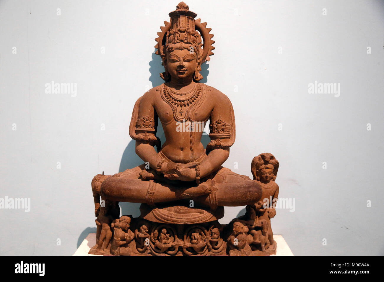 National museum of India, Delhi. Yoganarayana. Chandela, 10th century A.D. Khajurao, Madhya Pradesh. Stone. India. Stock Photo