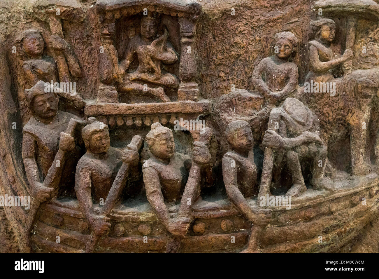 Delhi national museum. A royal barge. Model, Orissa. 10th century. India. Stock Photo