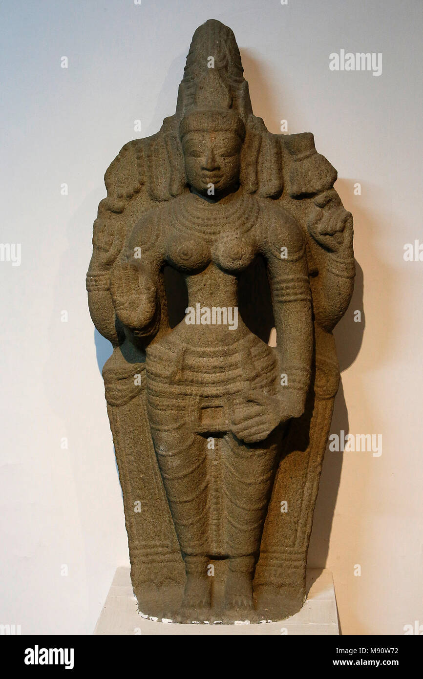 National museum of India, Delhi. Devi (goddess). Nayaka, 17th century A.D. South India. Stone. India. Stock Photo