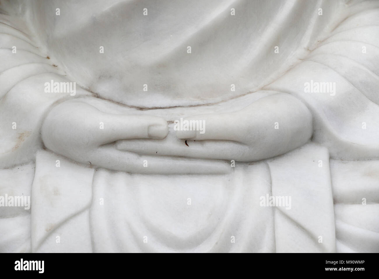 Happy Buddha statue for good luck and fortune. Dhyana Mudra. Ho Chi