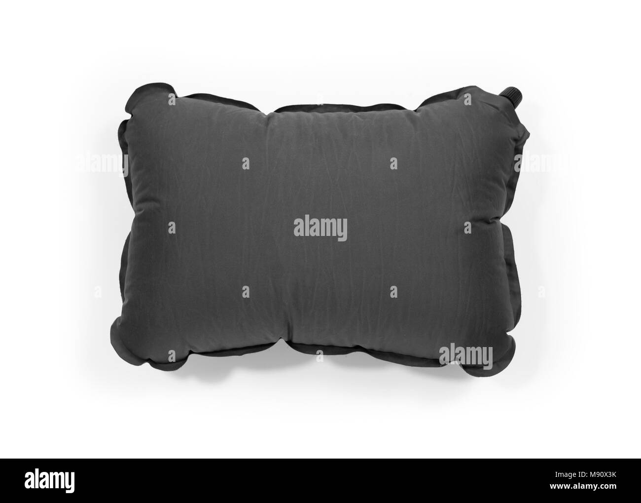 tourist self inflating pillow inflated version isolated on white