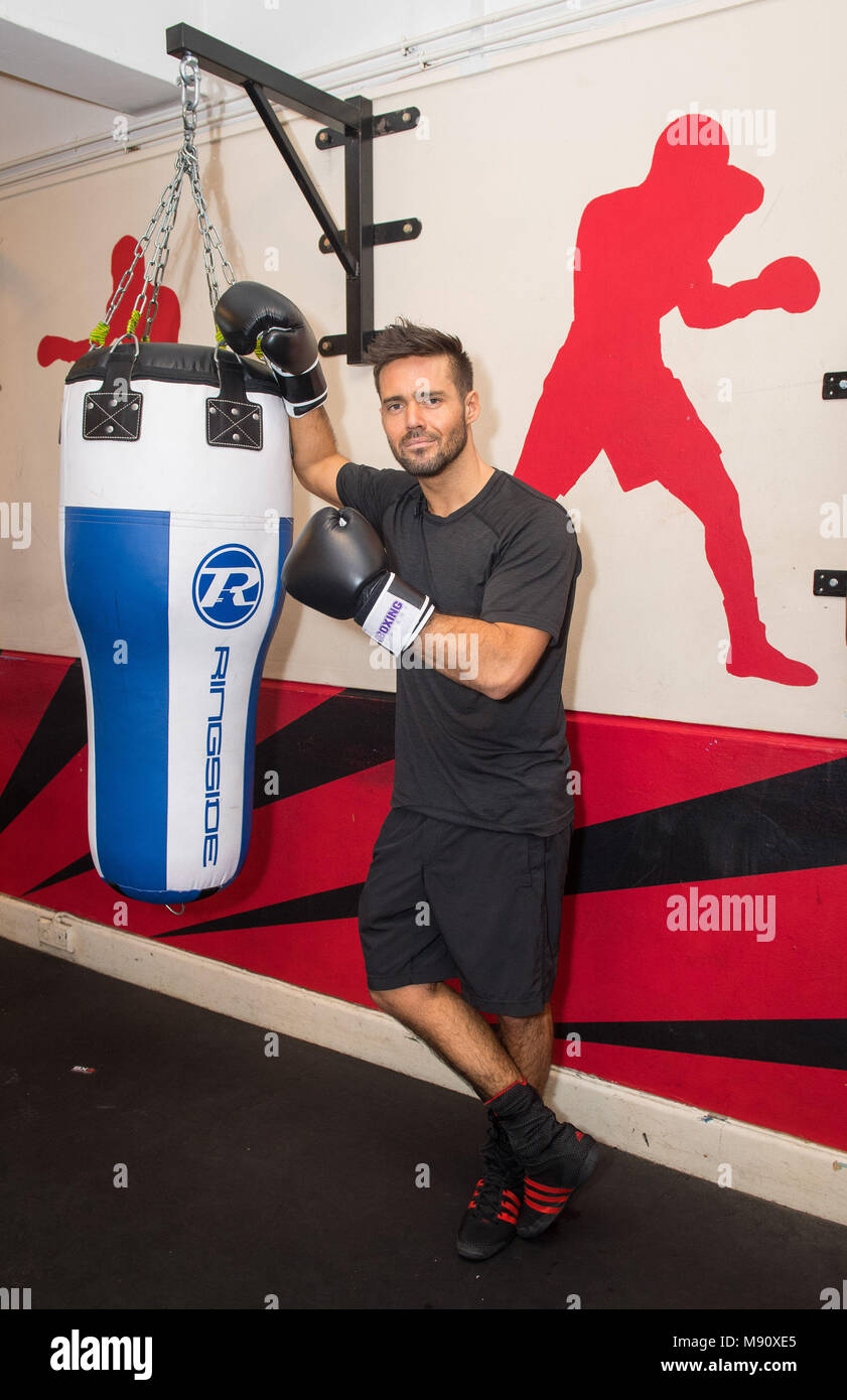 Embargoed to 0001 Thursday March 22 Previously unissued photo dated 13/03/18 of Spencer Matthews during a visit to the Boxing Academy, a Comic Relief funded sport project in Hackney, London, ahead of Sport Relief boxing challenge. Stock Photo