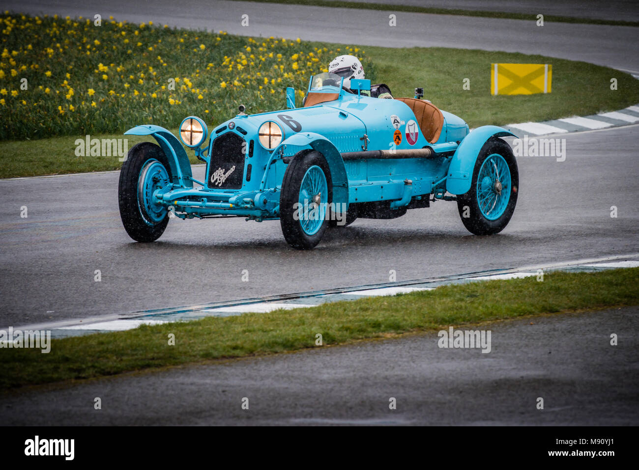 Patrick Blakeney- Edwards driving a 1933 Alfa Romeo 8C 2300 Monza in the Caracciola Sportwagenrennen during the 2018 Goodwood Members Meeting 76MM Stock Photo