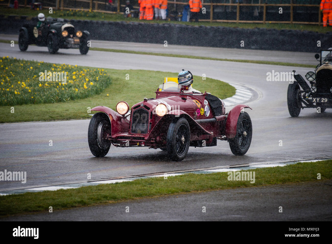 Moritz Werner driving in his 1933 Alfa Romeo 8C 2300 Monza in the Caracciola Sportwagenrennen during the 2018 Goodwood Members Meeting 76MM Stock Photo