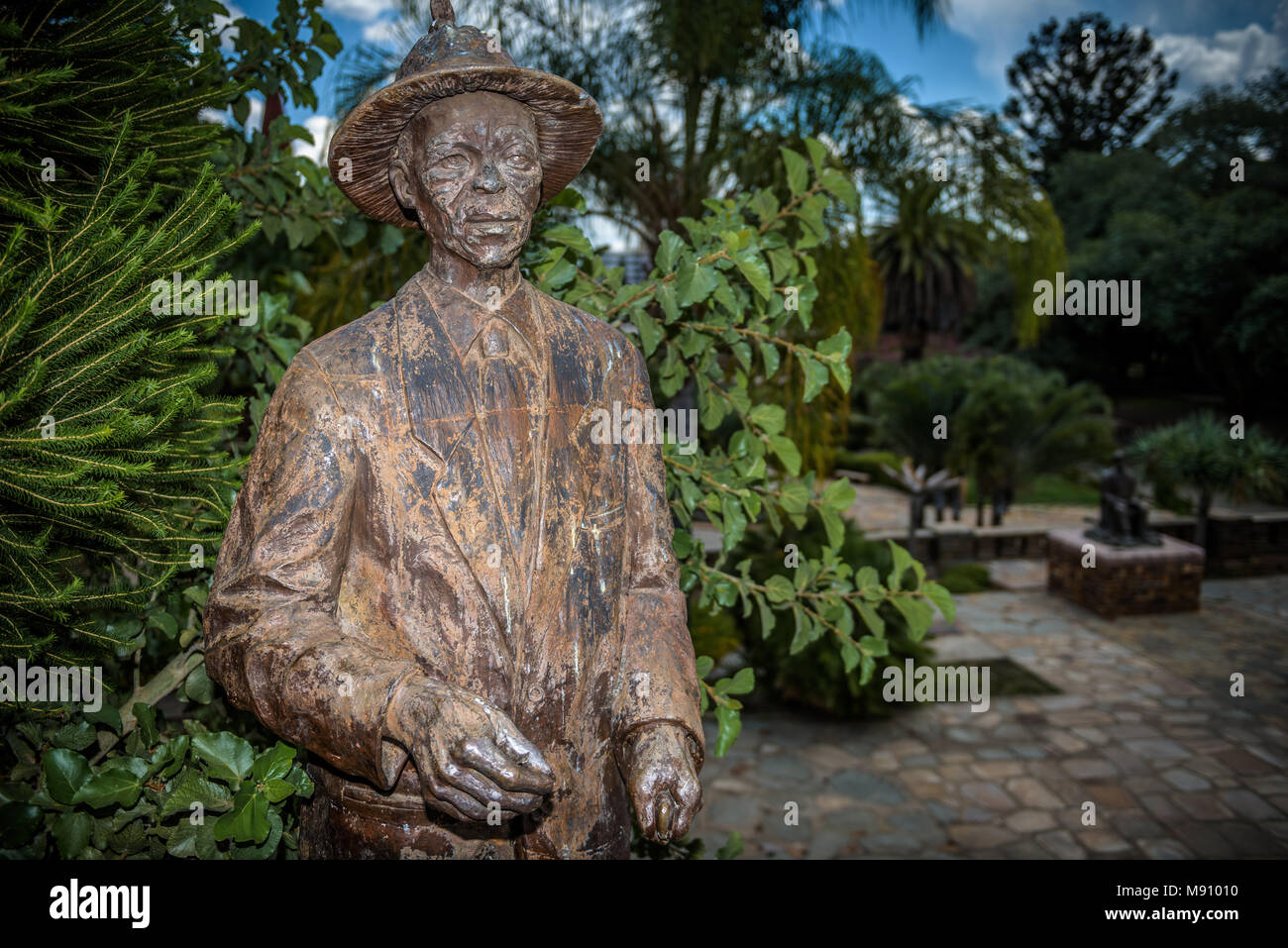 A statue of the political activist Captain Hendrik Samuel Witbooi in the gardens of Namibia's parliament in Windhoek Stock Photo