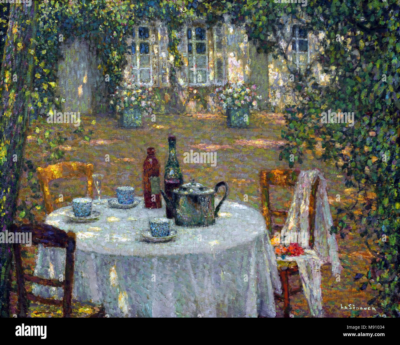 La table au soleil - The table in the sun 1911 Henri LE SIDANER 1862 -  1939, France, French, Stock Photo