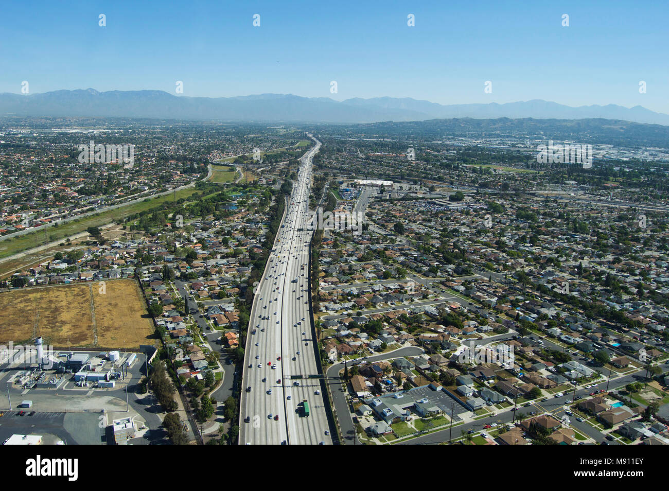 View of freeway in Los Angeles, California Stock Photo