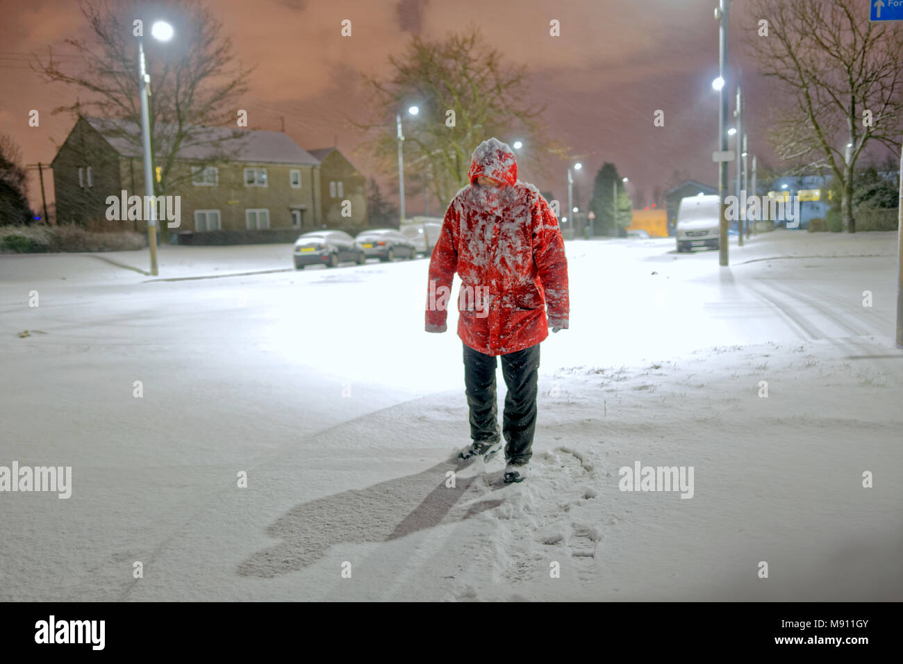 Glasgow, Scotland, UK 18th March/ UK Weather: The mini beast from the east  finally made in to the west of the country formerly image M8HXWM i Stock Photo