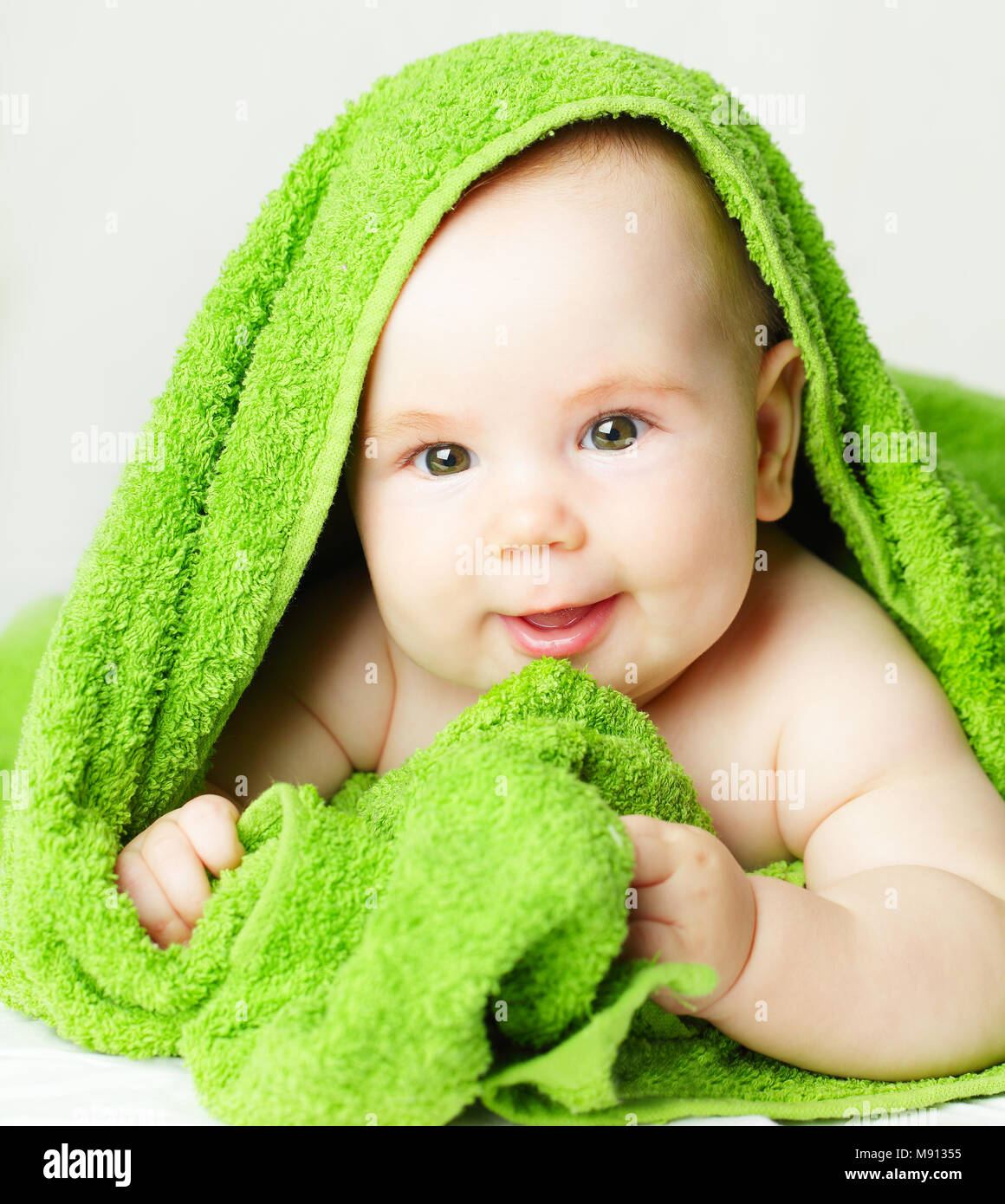 Smiling baby - face closeup, beautiful portrait Stock Photo - Alamy