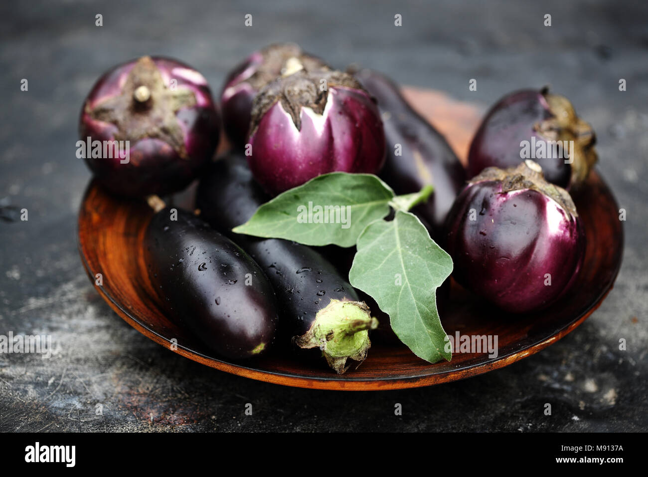 ripe purple eggplant Stock Photo Alamy