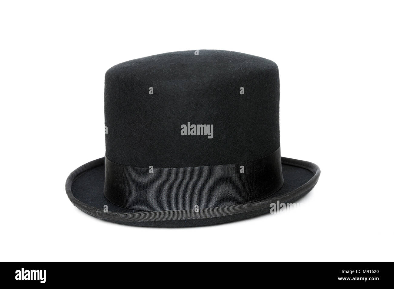 Black top hat isolated on white background Stock Photo - Alamy