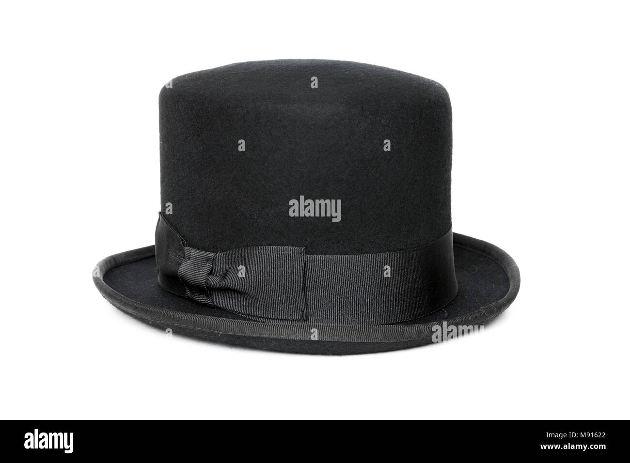 Black top hat isolated on white background Stock Photo - Alamy