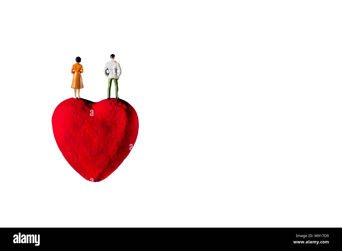 The heart float on the white background.Imagine for planet of love. Stock Photo