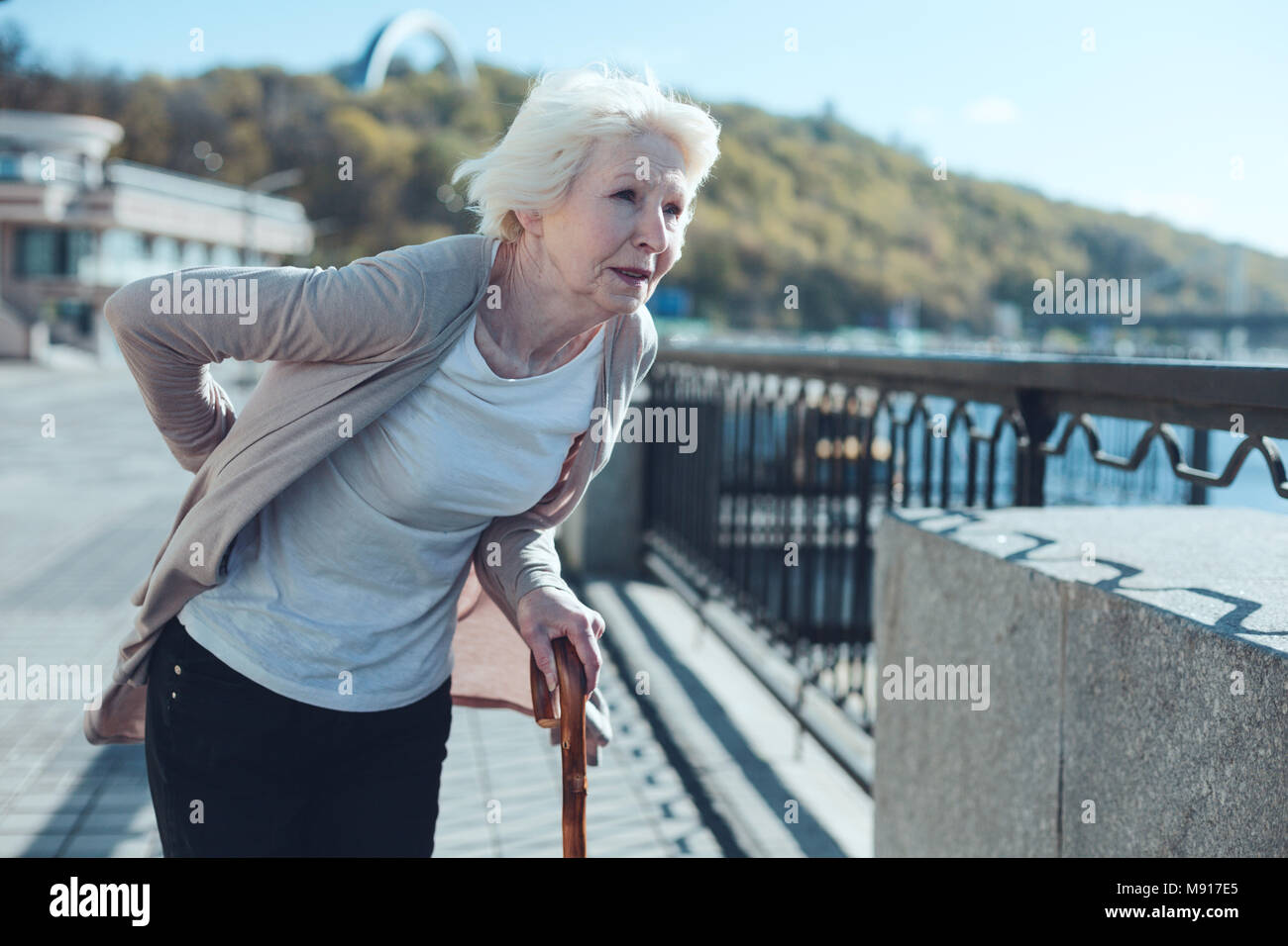 Leaning back on hands hi-res stock photography and images - Alamy