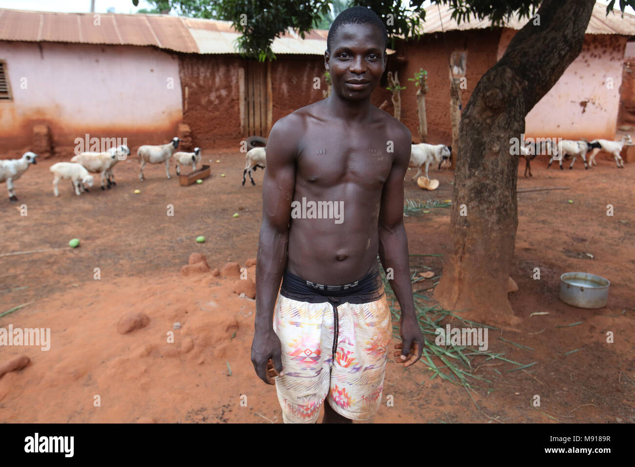 Farm worker in Zou province, Benin. Stock Photo