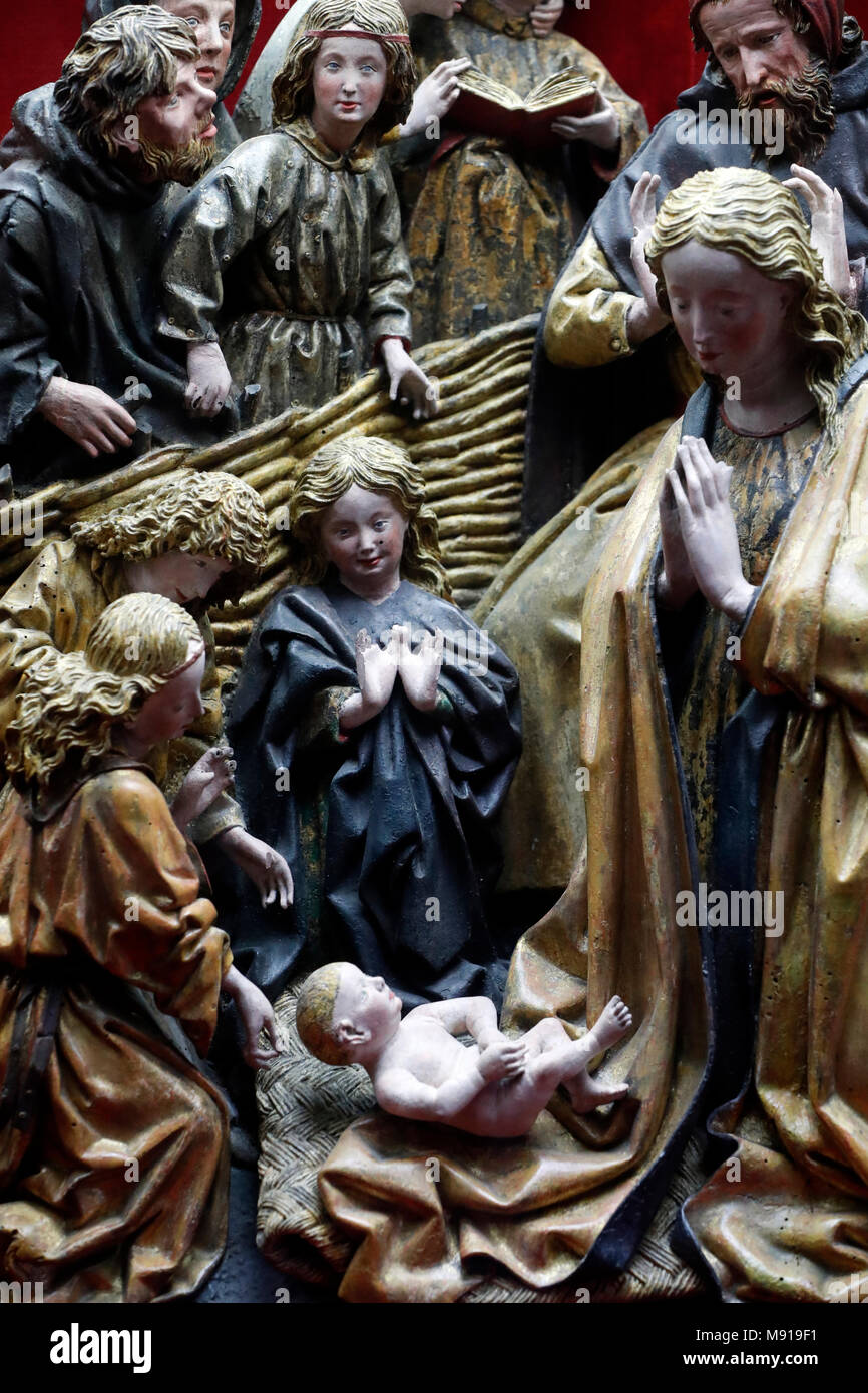 Oeuvre Notre-Dame Museum. The nativity. Late 15th century.  Strasbourg. France. Stock Photo