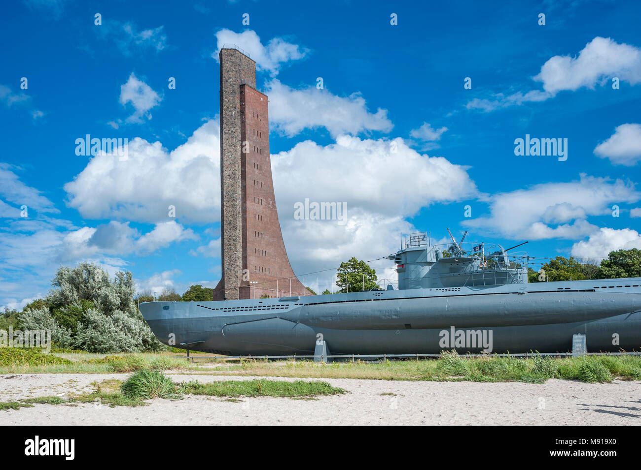 Naval memorial and submarine U995, Laboe, Baltic Sea, Schleswig-Holstein, Germany, Europe Stock Photo