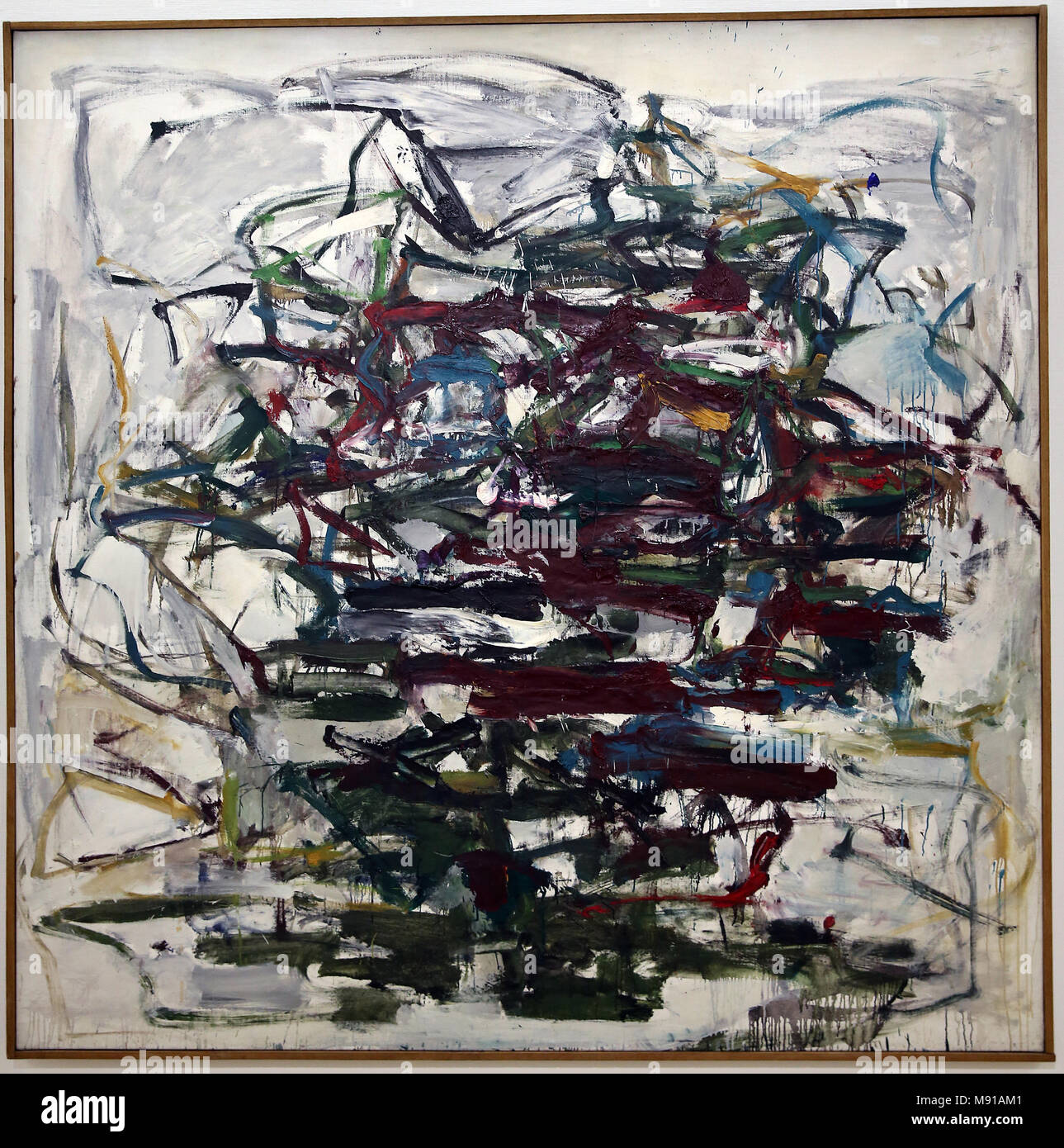 Musee National d'Art Moderne (National Modern art Museum), Georges Pompidou centre, Paris, France. Joan Mitchell, Painting, 1956-1957, oil on canvas. Stock Photo